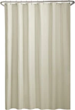 Maytex Water-Repellent Fabric Shower Curtain Liner with Weighted Hem, Soft Micro