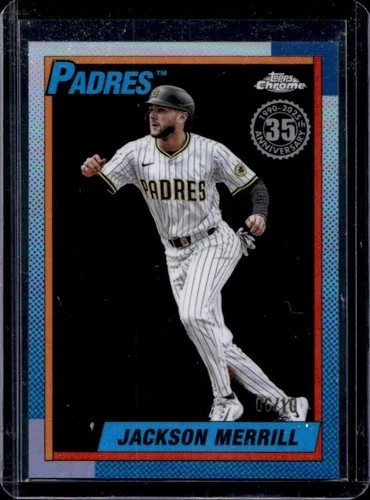 2025 Topps Chrome Update Jackson Merrill 1990 Black Refractor #6/10 Padres