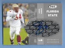 ERNIE SIMS 2006 HIT ROOKIE RC AUTOGRAPH AUTO CARD #A34 FSU NFL GREAT!!. rookie card picture