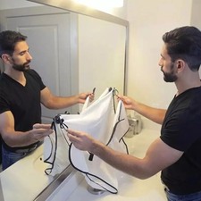 Beard Trimming Catcher Bib Shaving Apron Facial Hair Whiskers Cape for Men