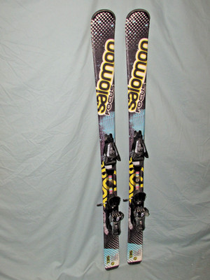 Salomon FOCUS kid's jr skis 135cm w/ Salmon L10 DEMO adjustable youth bindings ~
