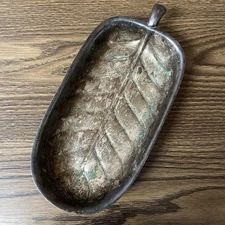 Vintage International Silver Co Leaf Tray Dish Silverplate Handle Candy Nut