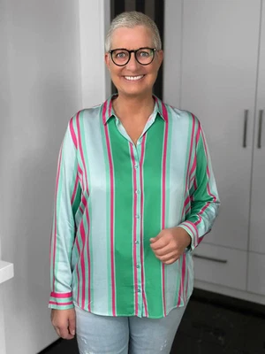 MILANO ITALY - Hemdbluse Smaragd / grün-hellblau - Bild 1 von 4