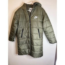 Nike Sportswear Therma-FIT Repel Long Hooded Parka Olive Green Size S Oversized