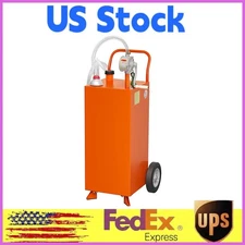 30 Gallon Fuel Caddy,Portable Gas Tank with Reversible Rotary Hand Siphon Pump