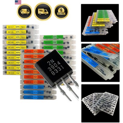 30 Kinds 300pcs Assorted Type General Purpose TO92 Transistors PNP NPN Bipola...