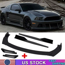 Front Bumper Lip Chin Spoiler Body Kit Splitter Side Skirt For Ford Mustang Y