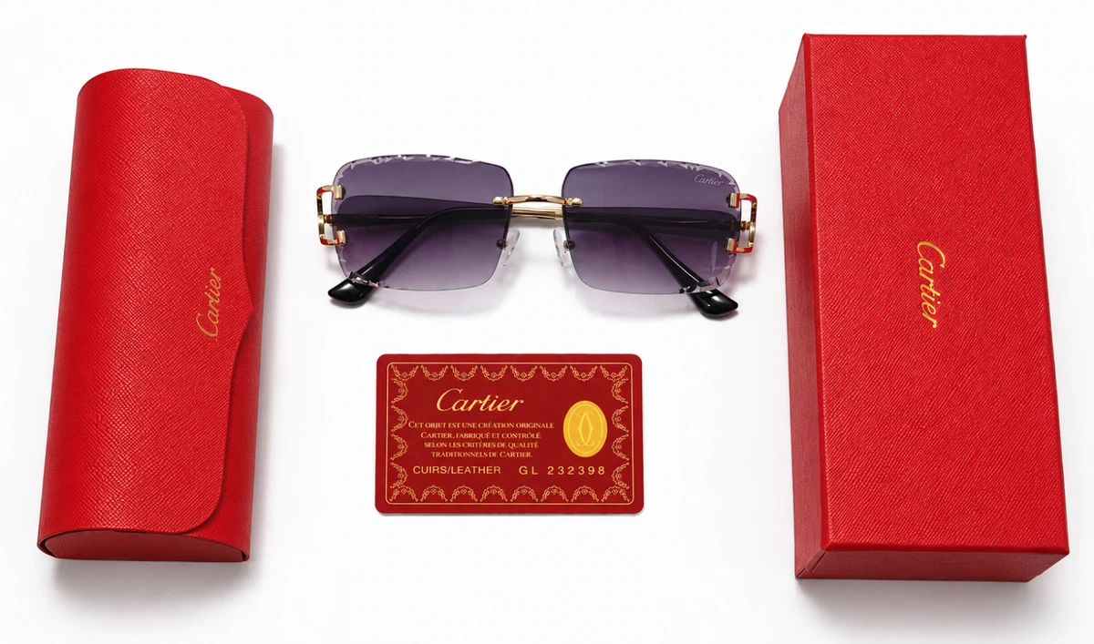 Cartier Gold Blue Sunglasses for Men for sale | eBay