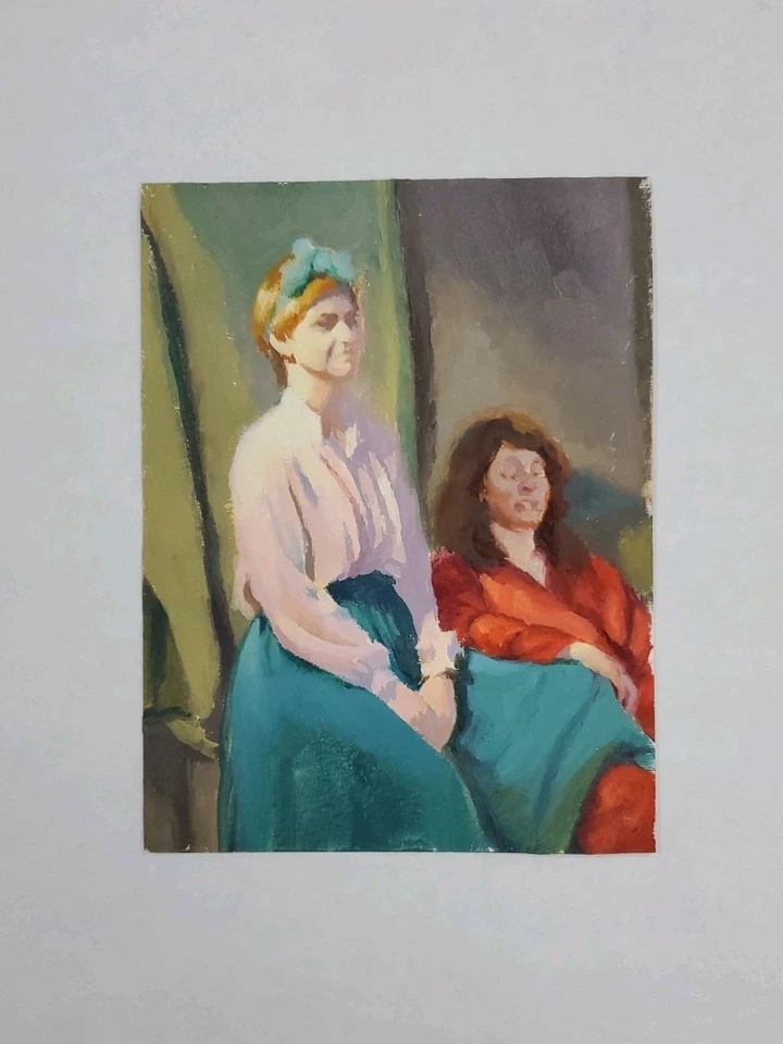 Pintura al óleo figurativa sobre papel yeso, 6x8, sin firmar Foto 2 de 4