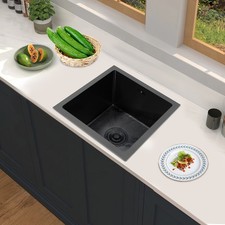 Multifunctional 304 Stainless Steel Sink 38x38 cm Rectangular Kitchen Sink Black