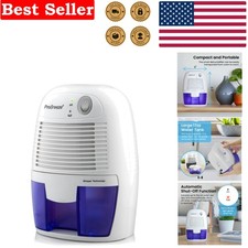 Compact Mini Dehumidifier for Home - 16oz Tank & Whisper Quiet Operation