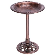VIVOHOME 28in Polyresin Lightweight Antique Outdoor Garden Bird Bath Bronze