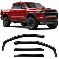 in-Channel Rain Guards Fit for Chevrolet Colorado Crew Cab 2023-2025 Black Ex...