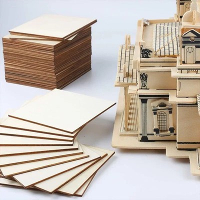 Holz Quadrate Bastelmaterial DIY Kunst Fliesen Unbehandelt 810cm