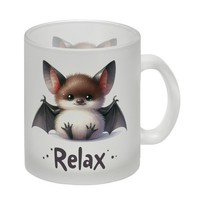Baby Fledermaus Glas Tasse Mit Spruch Relax