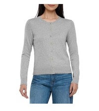 Gap Womens Cardigan Gray Grey Sweater Crewneck Long Sleeves Button-Up Classy