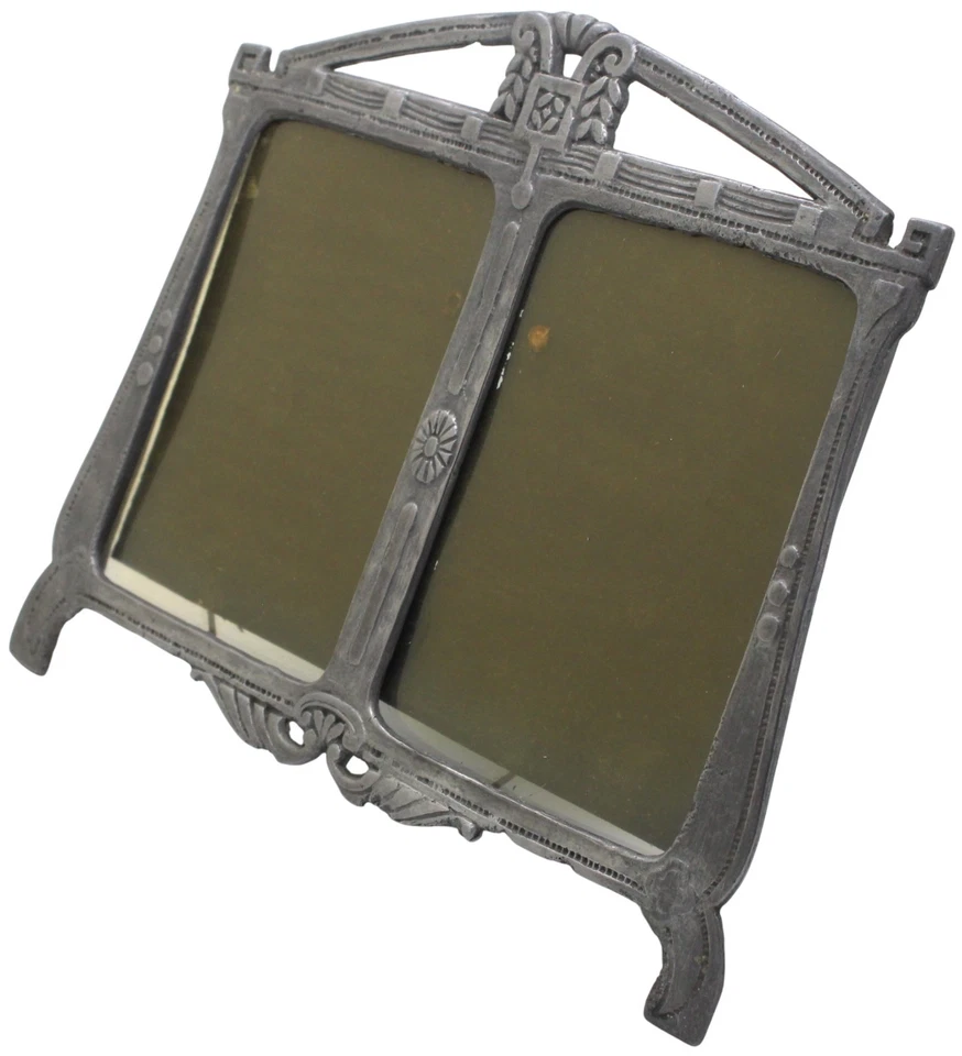 🖤 Jugendstil Metall Bilderrahmen Standrahmen um 1960 von Siegl - 14,9 x 18,2 cm - Bild 2 von 4