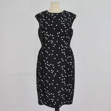 CH Carolina Herrera Black/White Polka Dots Jacquard Knee Length Dress