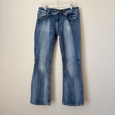 Miss Me Rhinestone Embellished Easy Boot Cut Jeans Sz 30 Blue