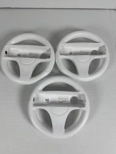 Lot of 3 Nintendo Wii OEM Official Steering Wheel Remote Controllers RVL-024 Set
