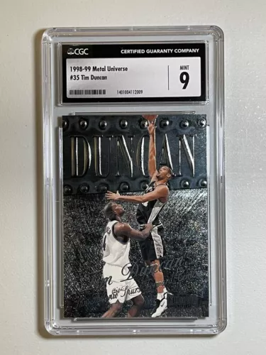 1998-99 Skybox Metal Universe #35 Tim Duncan CGC 9 Mint