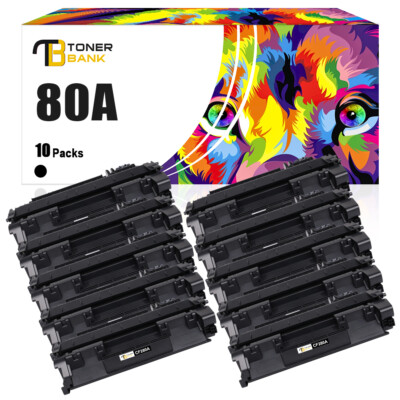 10x Toner Kompatibel für HP 80A CF280A Pro 400 M401a M401d M401n M401dn M401dne