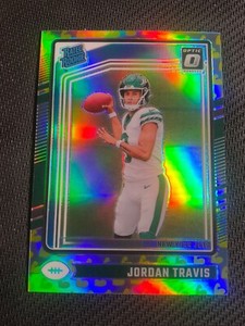 2024 Donruss Optic Jordan Travis Rated Rookie Flex Emoji SP /149 #260