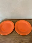 Set of 2 ~Vintage Homer Laughlin Vintage Orange Red Fiesta 10 3/8" Dinner Plates