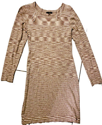 Anthropologie Tart Space Dye Tan Ivory Sheath Sweater Dress Women's L | eBay