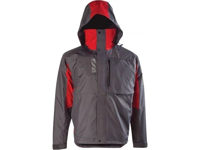 Rapala Men's Logo Rain Jacket (Gray/Red) Medium (RR1J-M)