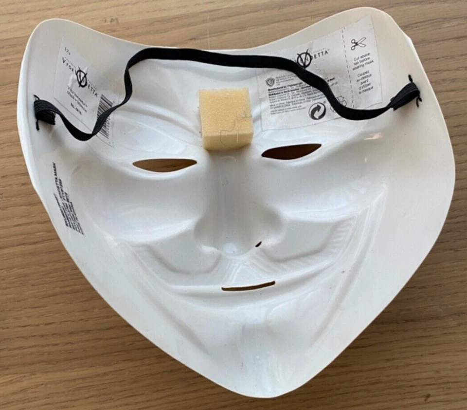 Официально лицензированная | Маска V for Vendetta Guy Fawkes | Хэллоуин, анонимная - Изображение 2 из 2