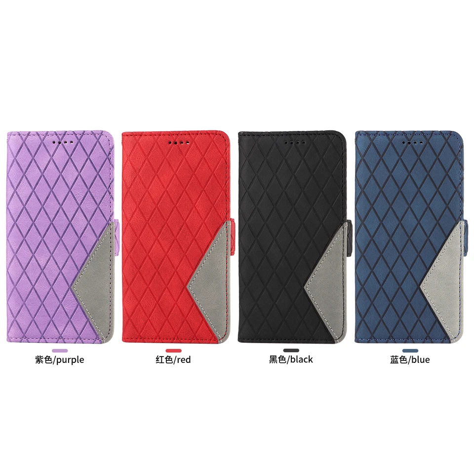 For Various Models Wallet Spliced PU Leather Cover Stand Case Protective Skins - Image 2 of 4