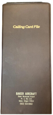 Vintage Vitronic Quick-View Calling Card File 7846 Baker Aircraft Baker City OR.