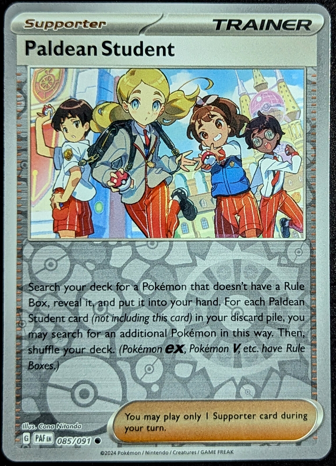 Paldean Student 85/91 Reverse Holo Paldean Fates - Pokemon TCG - Mint