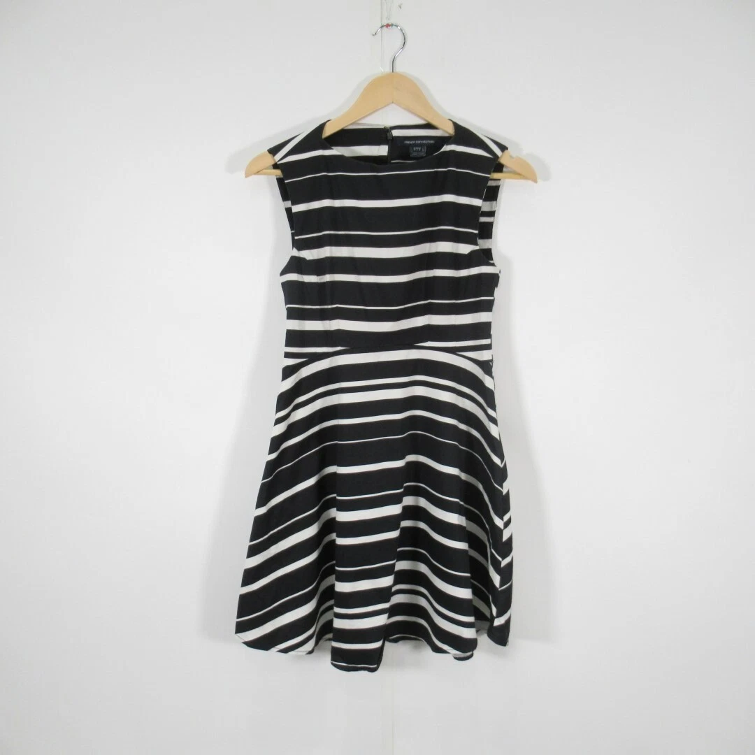 French connection black deals and white dress