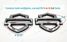 2Pcs Set Chrome Black Double Layer Harley CVO Custom Tank Emblems Badges