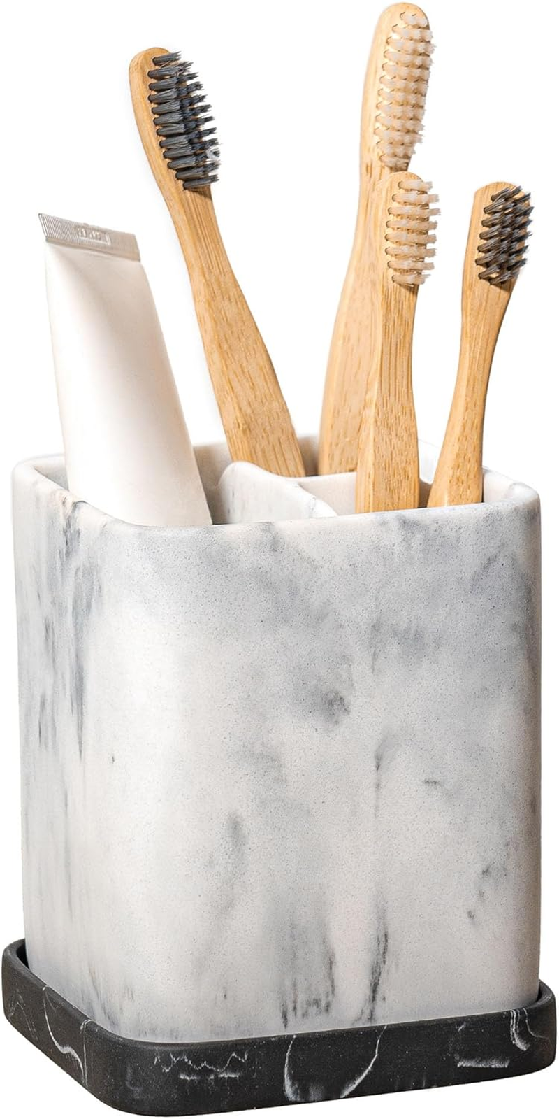 Toothbrush Holder, Countertop Marble Look Electric Toothbrush Toothpaste Makeup