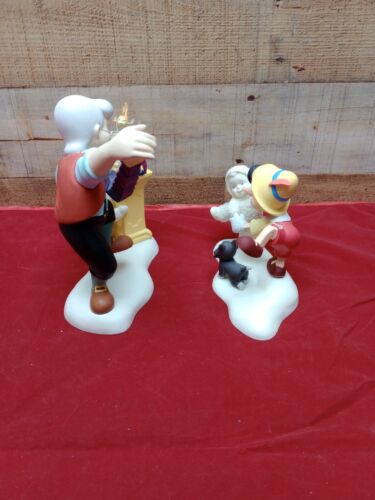 DEPT 56 SNOWBABIES DISNEY "Dance and Be Happy" Pinocchio and Geppetto - Picture 2 of 7