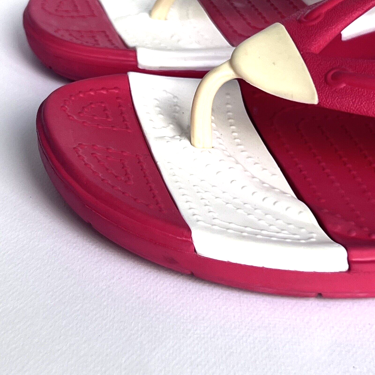 Crocs Men's and Women's Red & White Stripe Flip Flops, Sandals