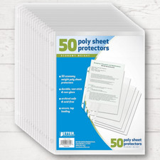 50 Sheet Page Protectors Office Clear Plastic Document Paper Binder Sleeves US