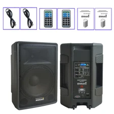 2-Pack Pro Audio PA Speakers Bluetooth Power 2-Way Stage Karaoke DJ TWS Speaker