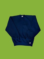 Vintage 90s Russell Athletic Crewneck Sweatshirt Blue Made in USA Men's Medium