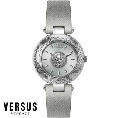 Versus by Versace VSP214218 Bricklane silber grau Leder Damen Uhr NEU