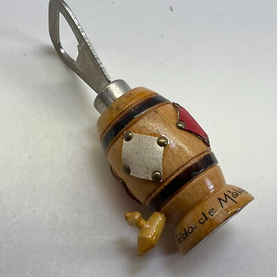 #ad Vintage Wood Wine Barrel with Leather Accents $13.00