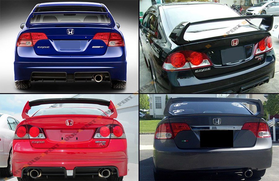 JDM Mugen Style Rear Wing For 8th Gen Civic Sedan JDM