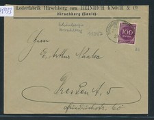 5933) Bahnpost Ovalstempel Sch&ouml;nberg (V) - Hirschberg ZUG 11347, Fa-Brf 1923