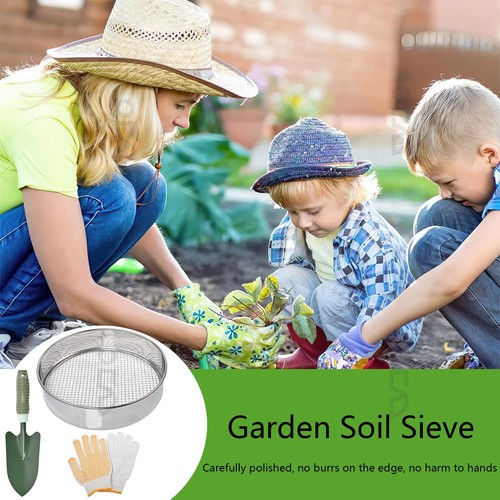 5 in1 Gartensieb aus Edelstahl Kompostsieb Erdsieb 30 cm mit 5 austauschbare Set - Bild 5 von 14