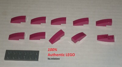 LEGO NEW 1x3 Magenta Slope Curved (10x) 6037650 Brick 50950 | eBay