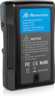 Powerextra 95Wh 6600mAh BP-95 V Mount V-Lock Battery FOR Sony Camera Camcorder