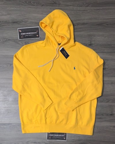 Yellow Cotton Fleece Pullover Hoodie 